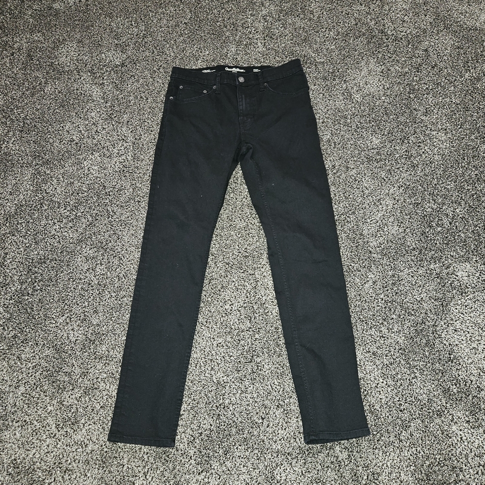 Mens jeans 32 long black skinny sretch size 32 flex Goodfellow & Co pants